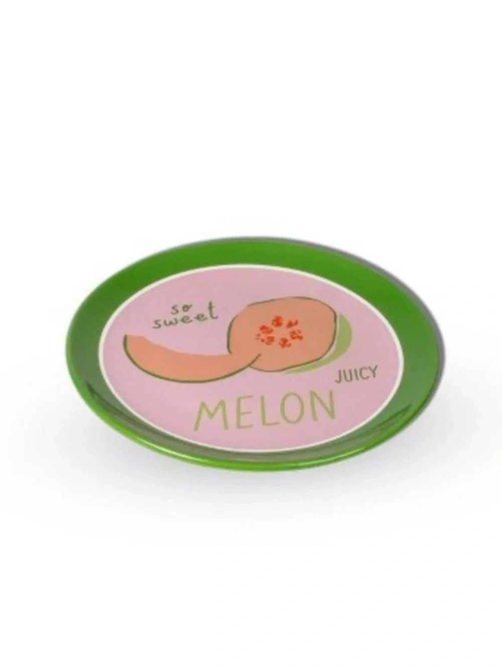 Set of 4 Fruit-Themed Decorative Plates - Grapefruit Kiwi Pineapple Melon